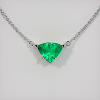 2.32 Ct. Emerald Necklace, 18K White Gold 1
