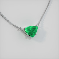 2.32 Ct. Emerald Necklace, 18K White Gold 2