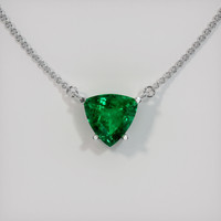 4.29 Ct. Emerald   Necklace, 18K White Gold 1