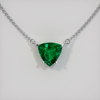 4.29 Ct. Emerald Necklace, 18K White Gold 1