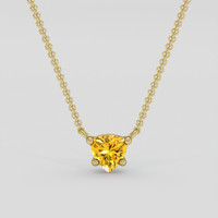 0.41 Ct. Orangish Yellow Sapphire Necklace, 10K Yellow Gold 1