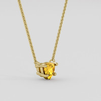 0.41 Ct. Orangish Yellow Sapphire Necklace, 10K Yellow Gold 2