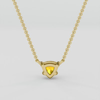 0.41 Ct. Orangish Yellow Sapphire Necklace, 10K Yellow Gold 4