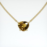 1.12 Ct. Orangish Brown Sapphire Necklace, 14K Yellow Gold 1