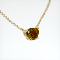 1.12 Ct. Orangish Brown Sapphire Necklace, 14K Yellow Gold 2