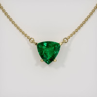 4.29 Ct. Emerald Necklace, 18K Yellow Gold 1