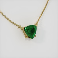 4.29 Ct. Emerald Necklace, 18K Yellow Gold 2