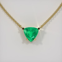 0.69 Ct. Emerald Necklace, 18K Yellow Gold 1