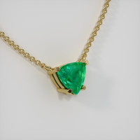 0.69 Ct. Emerald Necklace, 18K Yellow Gold 2