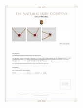 Ruby Necklace 0.58 Ct., 18K Yellow Gold Appraisal