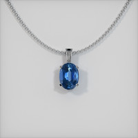 1.17 Ct. Sapphire Pendant, 14K White Gold 1