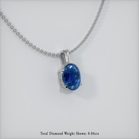 1.17 Ct. Sapphire Pendant, 14K White Gold 2