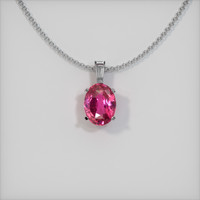 2.06 Ct. Sapphire Pendant, 14K White Gold 1