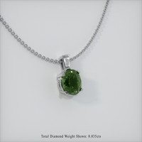 0.90 Ct. Green Sapphire Pendant, 14K White Gold 2