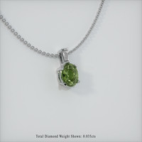 0.49 Ct. Sapphire Pendant, 14K White Gold 2