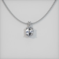 0.92 Ct. Sapphire Pendant, 14K White Gold 1