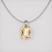 5.57 Ct. Peach Sapphire Pendant, 14K White Gold 1