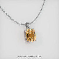 5.57 Ct. Peach Sapphire Pendant, 14K White Gold 2