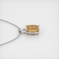 5.57 Ct. Peach Sapphire Pendant, 14K White Gold 3