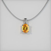 1.10 Ct. Sapphire Pendant, 14K White Gold 1