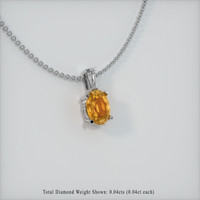 1.10 Ct. Sapphire Pendant, 14K White Gold 2