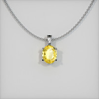 0.65 Ct. Sapphire Pendant, 14K White Gold 1