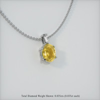 0.65 Ct. Sapphire Pendant, 14K White Gold 2