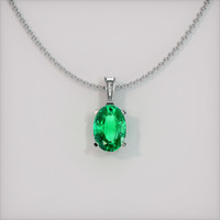 0.58 Ct. Emerald  Pendant - 18K White Gold