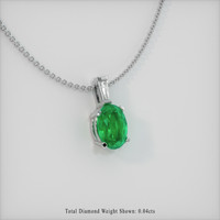 0.58 Ct. Emerald  Pendant - 18K White Gold