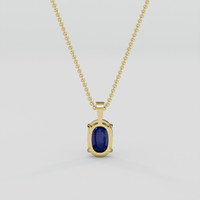 4.02 Ct. Blue Sapphire Pendant, 10K Yellow Gold 4