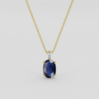 4.02 Ct. Blue Sapphire Pendant, 14K Yellow Gold 1