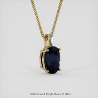 3.83 Ct. Blue Sapphire Pendant, 14K Yellow Gold 2
