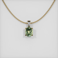 0.49 Ct. Green Sapphire Pendant, 14K Yellow Gold 1