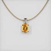 1.10 Ct. Sapphire Pendant, 14K Yellow Gold 1