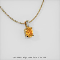 1.10 Ct. Sapphire Pendant, 14K Yellow Gold 2