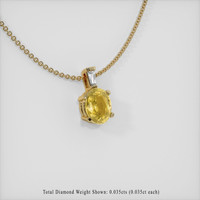 0.65 Ct. Sapphire Pendant, 14K Yellow Gold 2