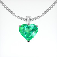 6.42 Ct. Emerald Pendant, Platinum 950 1