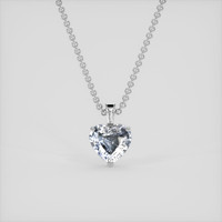 2.03 Ct. White Sapphire Pendant, Platinum 950 1