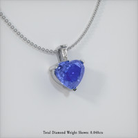 2.00 Ct. Sapphire Pendant, 14K White Gold 2