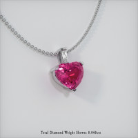 2.03 Ct. Pinkish Purple Sapphire Pendant, 14K White Gold 2
