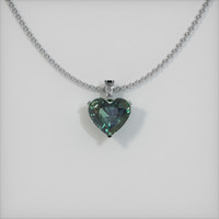 3.64 Ct. Sapphire Pendant, 14K White Gold 1