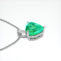 6.42 Ct. Emerald Pendant, 18K White Gold 3