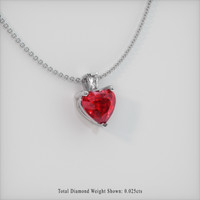 Ruby Pendant 0.72 Ct., 18K White Gold Preview