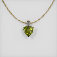 0.77 Ct. Yellowish Green Sapphire Pendant, 14K Yellow Gold 1