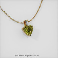 0.77 Ct. Yellowish Green Sapphire Pendant, 14K Yellow Gold 2