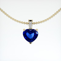 1.18 Ct. Blue Sapphire Pendant, 18K Yellow Gold 1