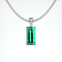 0.97 Ct. Emerald Pendant, Platinum 950 1