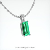 0.97 Ct. Emerald Pendant, Platinum 950 2