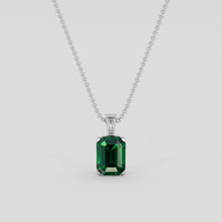 1.58 Ct. Tsavorite Garnet Pendant, 14K White Gold 1