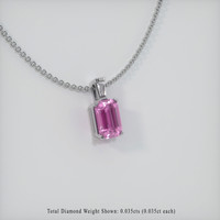0.69 Ct. Sapphire Pendant, 14K White Gold 2